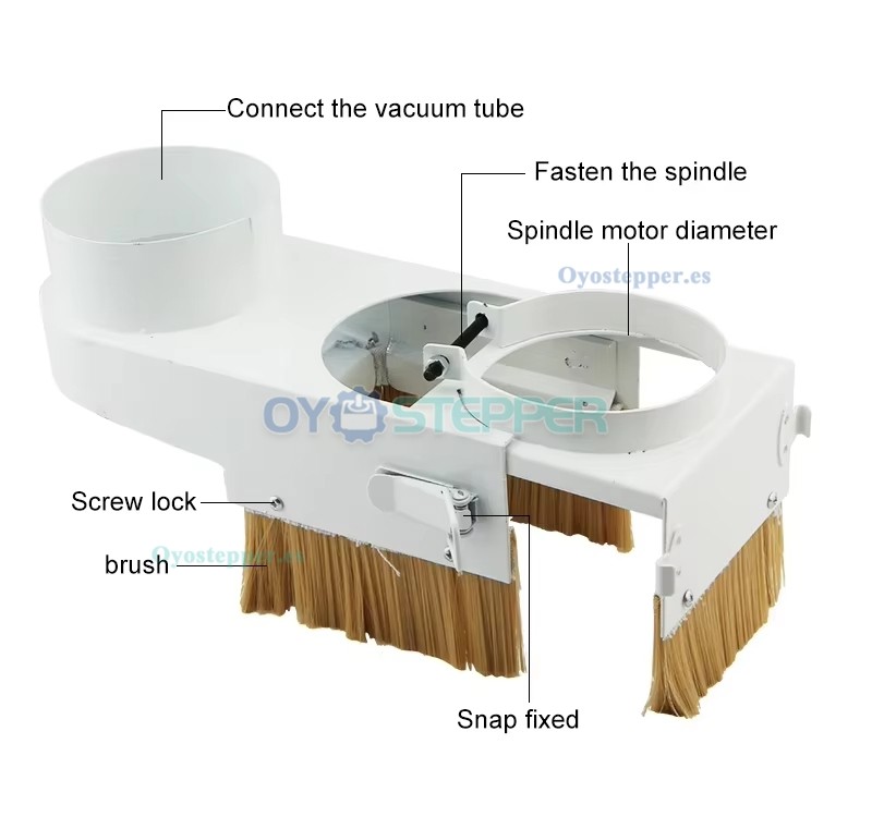 Campana de aspiraci&oacute;n de polvo para husillo CNC de 65mm/80mm/100mm/120mm